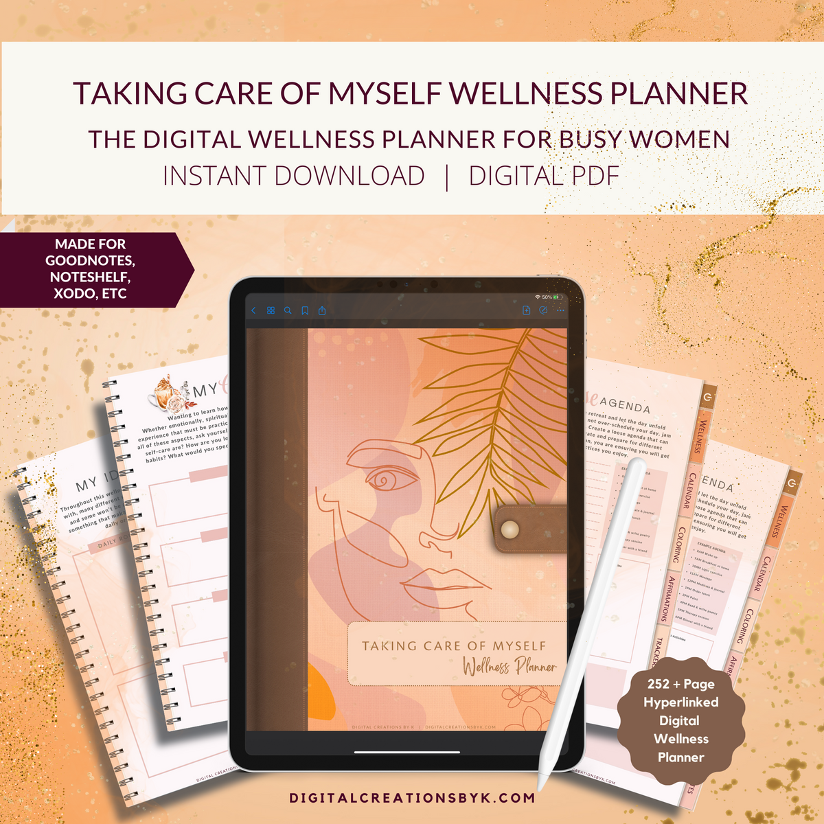 Taking Care of Self Digital Wellness Planner