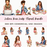 Latina Boss Lady Clipart Bundle | 30 PNG 300 DPI Commercial Use