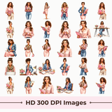 Latina Boss Lady Clipart Bundle | 30 PNG 300 DPI Commercial Use