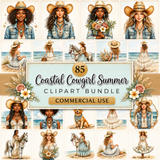 Coastal Cowgirl Summer Clipart Bundle | 85 PNG 300 DPI Commercial Use