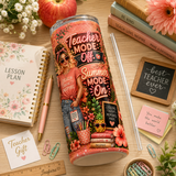 Teacher Summer Tumbler Wrap PNG – Teacher Mode Off, Summer Mode On 20oz Sublimation Design