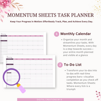 Momentum Sheets Monthly Task Planner