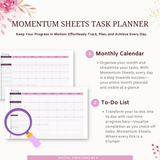 Momentum Sheets Monthly Task Planner