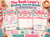 The Book Lover's Reading Journal Bundle – Printable Reading Tracker & Book Review Pages