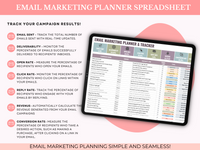 Ultimate Email Marketing Planner & Tracker Spreadsheet