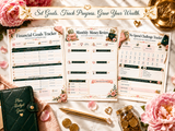 Pink & Gold Budget Planner Printable Bundle – 20-Page Monthly Budget, Bill & Debt Tracker Set