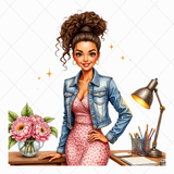 Latina Boss Lady Clipart Bundle | 30 PNG 300 DPI Commercial Use