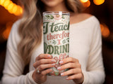 Tumbler with floral and cactus design, reads "I teach therefore I drink coffee."