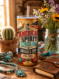 America 250 Tumbler Wrap PNG | The American Spirit Lives On | Western 20oz Skinny Sublimation Design | 1776-2026 | Instant Download