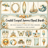 Coastal Cowgirl Summer Clipart Bundle | 85 PNG 300 DPI Commercial Use