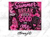 "Summer Break" graphic with glitter, sunglasses, flowers, and "Teacher Off Duty" text.