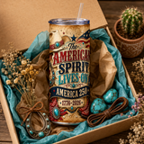 America 250 Tumbler Wrap PNG | The American Spirit Lives On | Western 20oz Skinny Sublimation Design | 1776-2026 | Instant Download
