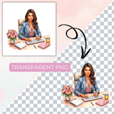 Latina Boss Lady Clipart Bundle | 30 PNG 300 DPI Commercial Use
