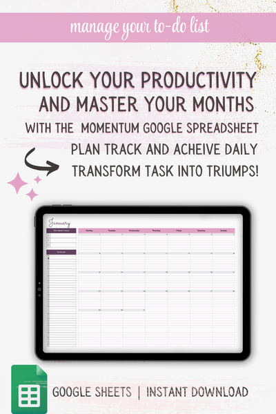 Momentum Sheets Monthly Task Planner