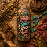 Cowgirl Spirit American Heart PNG | Western Sublimation Design | Patriotic Cowgirl Shirt Design | Boots & Bandana | Instant Download