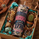 Patriotic Tumbler Wrap PNG | Proudly American Since 1776 | Pink Western America 250 20oz Skinny Sublimation Design | Instant Download