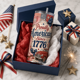 Patriotic Tumbler Wrap PNG | Proudly American Since 1776 | Western Cowgirl 20oz Skinny Sublimation Design | Red Truck | Instant Download