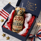 America 250 Tumbler Wrap PNG | 250 Years of Freedom | Patriotic Eagle 20oz Skinny Sublimation Design | 1776-2026 | Instant Download