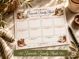 Farmhouse Meal Planner Printable Bundle – Weekly Menu, Grocery List & Recipe Organizer