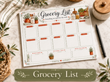 Farmhouse Meal Planner Printable Bundle – Weekly Menu, Grocery List & Recipe Organizer