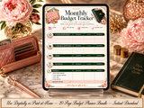 Pink & Gold Budget Planner Printable Bundle – 20-Page Monthly Budget, Bill & Debt Tracker Set