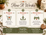 Farmhouse Meal Planner Printable Bundle – Weekly Menu, Grocery List & Recipe Organizer