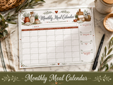 Farmhouse Meal Planner Printable Bundle – Weekly Menu, Grocery List & Recipe Organizer