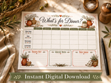 Farmhouse Meal Planner Printable Bundle – Weekly Menu, Grocery List & Recipe Organizer