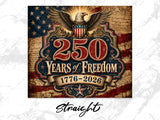 American eagle and shield with "250 YEARS of FREEDOM 1776-2026".