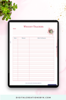 Workout Tracker Printable-Digital Creations by K